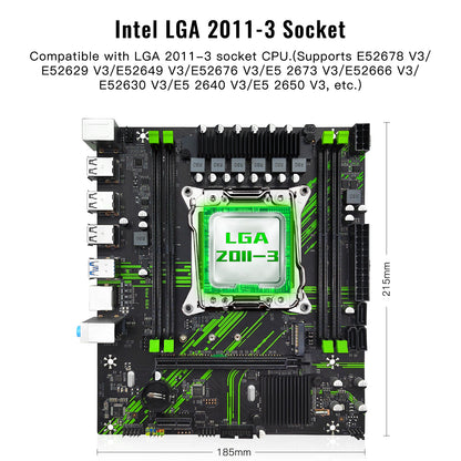 MACHINIST X99 PR9 LGA 2011-3 Motherboard for Intel Xeon E5 V3 V4 LGA 2011-v3 Socket Processor (Micro ATX, DDR4, PCIe 3.0, M.2 Protocol, SATA 3.0, USB 3.0, Gigabit LAN) Server Motherboard